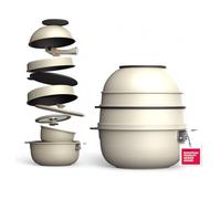 MasterPRO SHARE&PLAY - Ensemble de 10 Ustensiles de Cuisine Empilables, Manche Amovible, Peu Encombrant, Fonte d'Aluminium, Revêtement Antiadhésif CERATECH