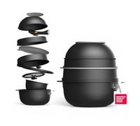 MasterPRO SHARE & PLAY | Ensemble de 10 ustensiles de cuisine empilables | Manche amovible | Peu encombrant | Fonte d'aluminium | Revêtement antiadhésif ILAG Ultimate