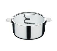 MasterPRO SIGMA - Casserole avec couvercle 4.9L 24x11cm - Acier inoxydable - 3 couches pour une conductivité thermique optimale - Finition mate avec échelle - Polyvalent pour tous les types de cuisson