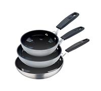 MasterPro Smart | 3 poêles antiadhésives de 16, 20 et 24 cm | Aluminium forgé et acier inoxydable | Avec poignée ergonomique | Pour tous les types de cuisinières