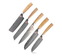 MasterPRO Tetsu | Couteaux de cuisine | Ensemble complet de 5 couteaux japonais | Parfait pour couper tous les types d'aliments | Cuisine Professionnelle | Manche en Bois d'Olivier
