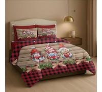Masters House Couette d'hiver pour lit double impression numérique HD 4K en microfibre hypoallergénique, rembourrage chaud et doux, design de Noël élégant, fabriqué en Italie (Elfetti)