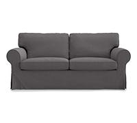 MASTERS OF COVERS Housse de canapé 2 Place pour IKEA Ektorp, Gris Foncé Housse de canapé Ektorp Protege canape en Coton, Ektorp 2er Couvre canapé, 179x88x88cm