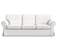 MASTERS OF COVERS Housse de canapé 3 Place pour IKEA Ektorp, Blanc Housse de canapé Ektorp Protege canape en Coton, Ektorp 3er Couvre canapé, 218x88x88cm