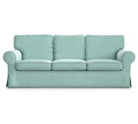 MASTERS OF COVERS Housse de canapé compatible avec IKEA Ektorp Canapé 3 places Housse de rechange fabriquée à la main 218 x 88 x 88 cm (velours, menthe)