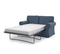MASTERS OF COVERS Housse de canapé de rechange pour canapé-lit IKEA Ektorp 2 places, housse de canapé-lit Ektorp 2 places, housse de canapé-lit Ektorp 2 places, 197 x 90 x 88 cm (coton, bleu lac)