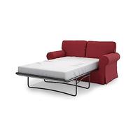 MASTERS OF COVERS Housse de Rechange Compatible avec IKEA Ektorp 2 Places Canapé-Lit, Housse Ektorp 2 Places Canapé Convertible, Couverture Canapé, 197 x 90 x 88 cm (Coton, Rouge)