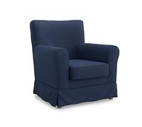 MASTERS OF COVERS Housse pour Le Fauteuil Compatible avec Fauteuil Ektorp Jennylund d’IKEA, Housse Ektorp Jennylund, 78 x 85 x 84 cm (Bleu, Coton)