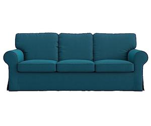 MASTERS OF COVERS La Housse de Canapé 3 Places Compatible avec IKEA Ektorp, Fait à Main, Nouveau Look pour Votre Vieux Canapé, 218 cm x 88 (Polyester Petite, Océan Sombre), (EP3-JJ41)