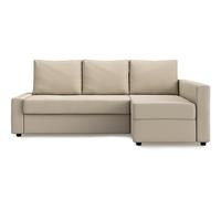 MASTERS OF COVERS La Housse de Canapé-lit d’Angle Compatible avec IKEA Friheten, Méridienne Gauche/Droite, Ajustement Individuel, 230 x 68/151 x 66 cm (Biscuit Beige, Polyester Petite)