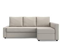 MASTERS OF COVERS La Housse de Canapé-lit d’Angle Compatible avec IKEA Friheten, Méridienne Gauche/Droite, Ajustement Individuel, 230 x 68/151 x 66 cm (Beige Perle, Polyester Petite)