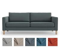 MASTERS OF COVERS Snug Fit Karlstad 3 Seat (Not 2 Seat) Sofa Cover Slipcover for The IKEA Karlstad Three Seat Slipcover Replacement-Dark Grey (Length:80'')