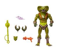 Masters of the Universe Figurine articulée Kobra Khan Masterverse New Eternia 18 cm, avec 30 Points d’Articulation, Look Alternatif Camo Khan et Accessoires, JBP86