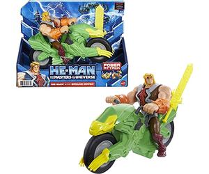 Masters of the Universe He-Man and The Action Figure + Vehicle Based on Animated Series, Articulated Battle Characters, Gift for 4 Years and Older