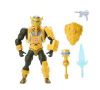 Masters of the Universe Les Maîtres de l’Univers Origins et Transformers Maître d’Armes en Armure de Bumblebee, Figurine articulée de 14 cm avec Accessoires et Mini-Bande dessinée, JGT17