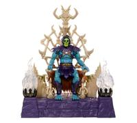 Masters of the Universe Masterverse Coffret avec figurine articulée Skeletor et trône, bougeoirs lumineux, capuche et cape amovibles, 2 bâtons, HXX63