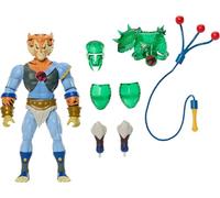 Masters of the Universe X Cosmocats Figurine articulée Tigre de combat de 14 cm inspirée des années 80 avec armure amovible, lasso et mini-bande dessinée, JFW96