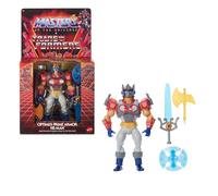 Masters of The Universe Origins et Transformers Musclor en Armure d’Optimus Prime, Figurine articulée de Collection de 14 cm et Mini-Bande dessinée, JGT18