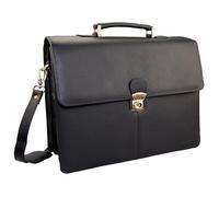 Masters porte-documents avec rabat en cuir-dimensions : 390 x 300 x 110 mm (noir)