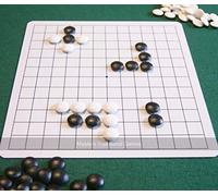 Masters Traditional Games Entry-Level Go Set - Reversible Plastic Board 13x13 / 9x9 - Plastic Stones - Beginner Set - Wei Qui/Baduk