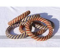 Masters Traditional Games Spare Set of 6 Rope Quoits (with Steel Core, 3 Red, 3 Blue)