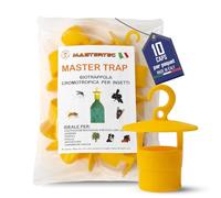 Mastertec Master Trap, 10 Pièces, Piege Frelon Asiatique, Guêpe, Mouche, Drosophila Suzukii et Popilia Japonica, Piege a Mouche Écologique Jaune, Attrape Insecte pour Jardin et Potager, Made in Italy