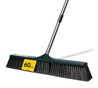 MASTERTOP Balai Brosse Extérieur 60cm, Balai Jardin Manche INOX 145cm -Vert