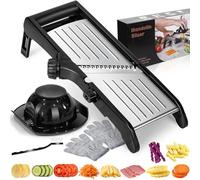 MASTERTOP Mandoline Cuisine à Légumes Réglable, Trancheuse de Cuisine Professionnelle, Mandoline Japonaise Manuelle Multifonctionnelle avec Lames Tranchantes pour Différentes Épaisseurs de Coupe