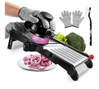 MASTERTOP Mandoline de Cuisine Réglable et Professionnelle, Coupe-Légumes Multifonctions en Acier Inoxydable, avec Lame Tranchante Intégrée, Mandoline Japonaise pour Tranche, Julienne et Gaufre
