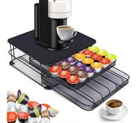 MASTERTOP Porte Capsule Dolce Gusto 72 PCs, 2 Tiroirs de Rangement Dosettes avec Support Machine à Café, Distributeur Capsules de Grande Capacité avec Surface Anti-Vibration pour Maison, Bureau