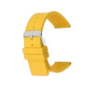 MasterUnion Bracelet de montre 12-24 mm caoutchouc souple caoutchouc universel coloré remplacement Bracelet accessoires de bande, Jaune, 18mm