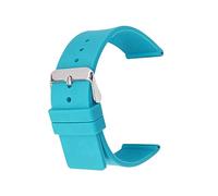 MasterUnion Bracelet de montre 12-24 mm caoutchouc souple caoutchouc universel coloré remplacement Bracelet accessoires de bande, Bleu turquoise, 16mm