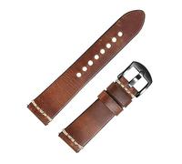 MasterUnion Bracelet de montre 20-22 mm Crazy Horse cire à l'huile Bracelet en cuir véritable boucle en acier inoxydable ho mmes Bracelet de remplacement à dégagement rapide, Marron clair 2, 20mm