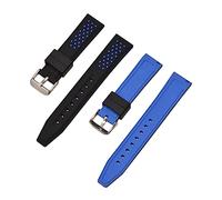 MasterUnion Bracelet de montre Bracelet en caoutchouc Bande 20-26 mm, Bleu noir, 20mm