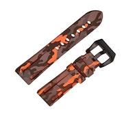 MasterUnion Bracelet de montre Bracelet en caoutchouc camouflage 20-26 mm Bracelet étanche Bracelet de montre Bracelet, Orange noir, 24mm