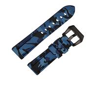 MasterUnion Bracelet de montre Bracelet en caoutchouc camouflage 20-26 mm Bracelet étanche Bracelet de montre Bracelet, Bleu Noir, 24mm