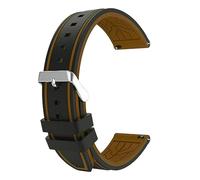 MasterUnion Bracelet de montre en caoutchouc souple plongée étanche ho mmes Bracelet de remplacement bracelet de montre accessoires 20-26 mm, Noir marron, 22mm