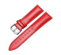 MasterUnion Bracelet de montre en cuir véritable 12-24 mm, Rouge, 12mm