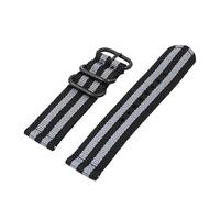MasterUnion Bracelet de montre Nylon Rayé Bracelet de montre de remplacement 18-24 mm Boucle anneau noir, Gris noir, 24mm