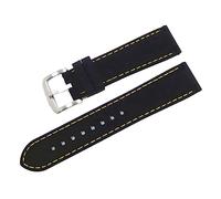 MasterUnion Bracelet de montre universel en caoutchouc couture étanche en caoutchouc ho mmes Bracelet de remplacement bracelet de montre 16-24 mm, Argent jaune noir, 22mm