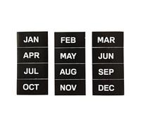 MasterVision Lot de 12 aimants pour Mois de l'année Noir/Blanc 2,5 x 5,1 cm
