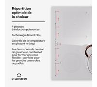 Masterzone 60cm Plaque à Induction 4 Feux Blanc