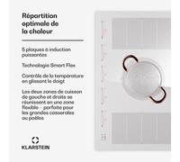 Masterzone 90 Flex table de cuisson à induction intégrée 5 zones 2 zones flexibles ThermoBoost Technologie Smart Flex 12600 watts maximum