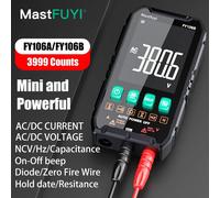 MASTFUYI-Mini multimètre numérique intelligent, testeur d'électricien, tension DC et AC, puzzles itance Ohm Hz NCV, multiPolaroid professionnel FY106B