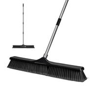 Masthome Balai Extérieur, 60 cm Grand Balais Industriel, Jardin Extérieur Balai avec Manche Réglable en Inoxydable
