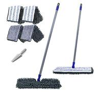 Masthome Balai Plat en Microfibre avec 4 tampons réutilisables, pour Une Utilisation Humide et sèche, Convient pour Nettoyer Les sols stratifiés, Carreaux, Bois Dur - Envoyez Un grattoir de Nettoyage