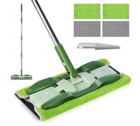 Masthome Balai Serpillère Professionnel, Balai Plat Microfibre avec 4 Serpillère en Microfibre Réutilisables, pour Nettoyage des Sols Bois Dur, Carrelage et Stratifié