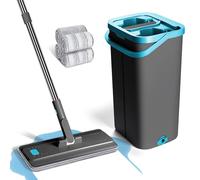 Masthome Kit Balai Serpillière Plat Microfibre, Seau Essoreur & 4 Tampons