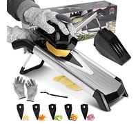 Masthome Mandoline Cuisine Professionnelle, Coupe Legume Multifonctions Inox avec Lames Tranchante en V, Mandoline Japonaise pour Tranche/Julienne, Envoyer Brosse de 1 Nettoyage et 1 Gants