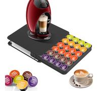 Masthome Porte Capsule pour Dolce Gusto, Range Capsules 36 PCs, Tiroir de Rangement Capsules Café, Support Dosette avec Surface Anti-Vibrations et Insonorisante, Noir
